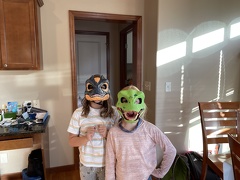 Greta and Emma Dino Masks1